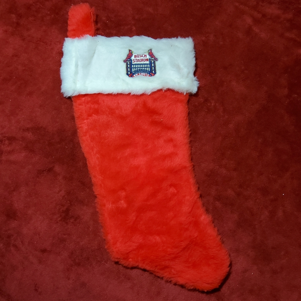 Busch Stadium St Louis MO Cardinals MLB Baseball Red & White Christmas Stocking